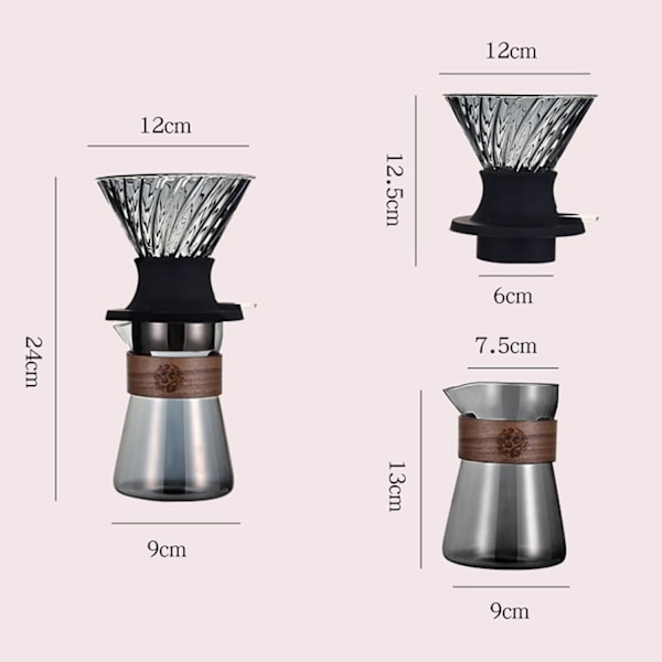 Immersion Kaffedrippare Switch Pour Over Drippare Immersion Drippare Switch Kaffebryggare Glas Kaffe-Svart Tekanna Black Teapot