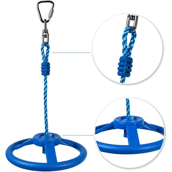 Ninja Hjul Hinderbana för Barn Vuxna 360 Graders Roterande Led Djungelgym Apgunga Utomhus Inomhus Lekplats - Blå blue