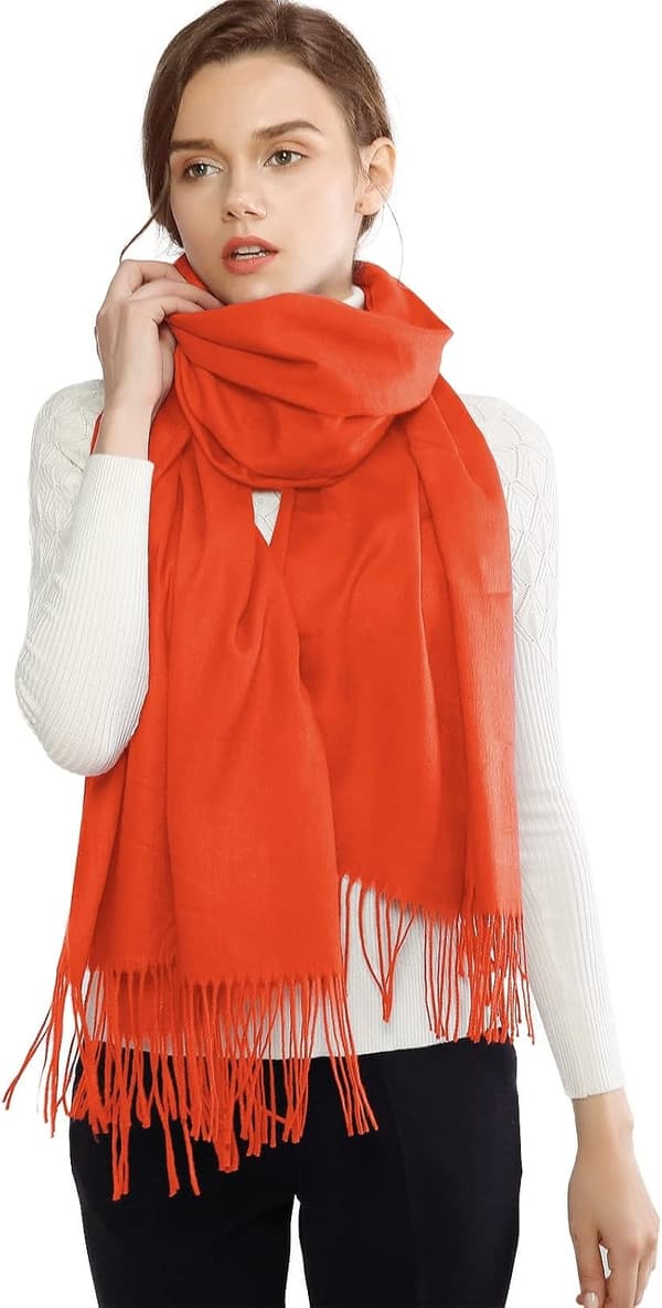 Pashmina-sjaler og -wraps til kvinder til bryllupssjaler til kvinder Vi Burnt Orange