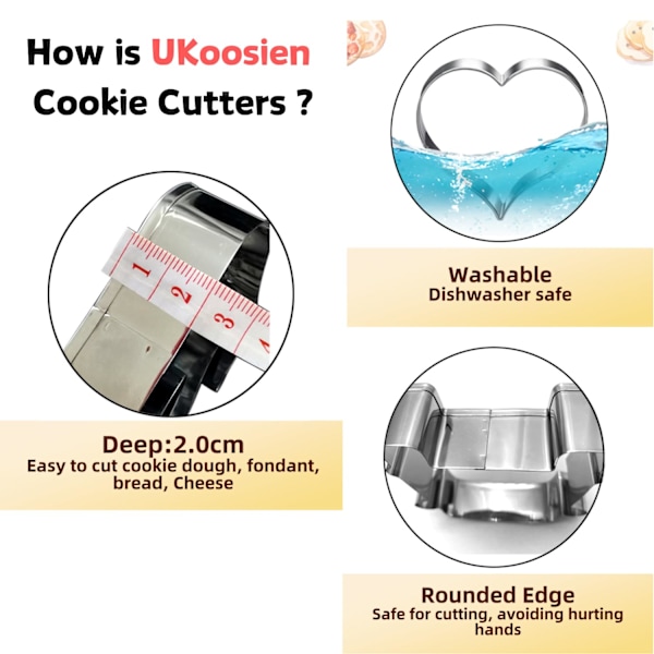 4-klöver Kakform Set - Storlek 4 cm + 5,7 cm + 7,5 cm, 3 Delar - Kakformar för St. Patrick's Day Vårfestdekorationer