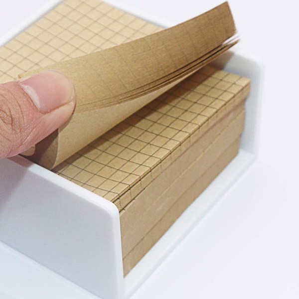 Självhäftande Post-it-lappar 3x3 Rutat Anteckningspapper, 5 Block/Förpackning, 80 Ark/Block, Totalt 400 Ark (Beige Rutat) Beige