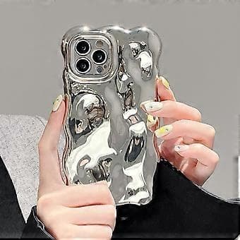 Fodral för iPhone 12 Pro, sött enfärgat vågformat stötsäkert TPU-mobilfodral