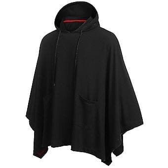 Mænds Unisex Afslappet Hætteponcho Kappe Kappe Modejakke Hættetrøje Pullover Med Lomme (S Sort)