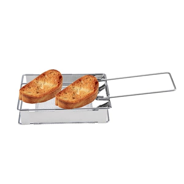 Bærbar foldbar brødrister i rustfrit stål til camping og grill