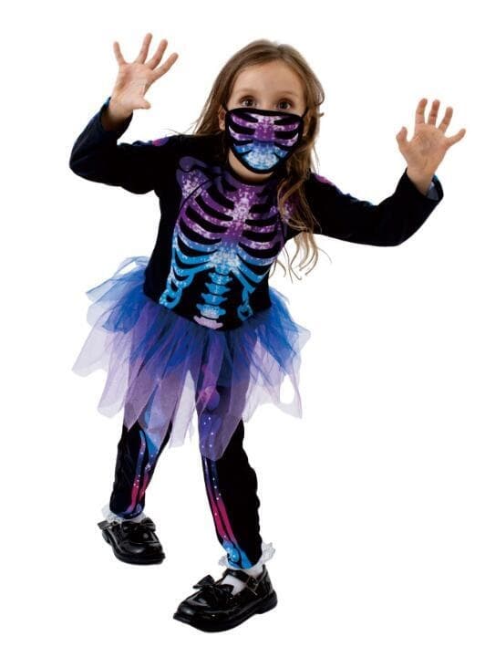 Halloween-kostym för barn med skelett-illusion - M M