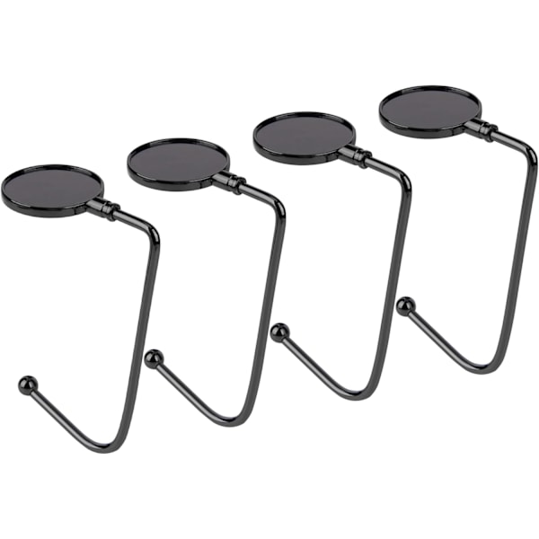 4-pack Strumpkrokar, för spiselkrans, metallkrokar med halkskydd, för juldekoration, svart black