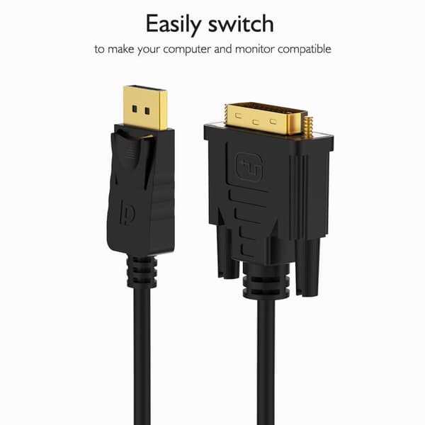 DP till DVI 1.8m adapterkabel Displayport till DVI 24+1 adapterkabel stöder 1080P