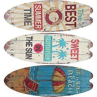 4 st väggmonterad surfbräda skylt dekor strandtema väggskyltar väggdekorationer