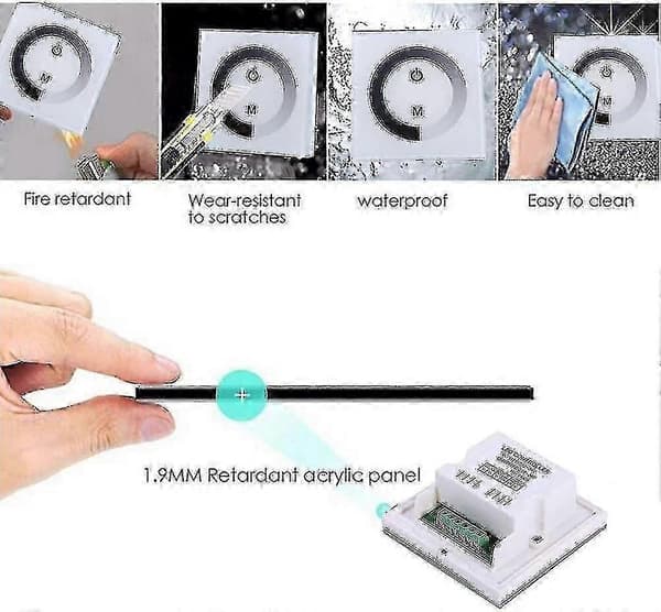 DC 12V-24V Dimmer Switch Väggmonterad Touch Panel Controller; Monokrom LED-remsa Ljusstyrka Justerbar Dimmer; Touch Screen LED Dimmer Switch (svart)