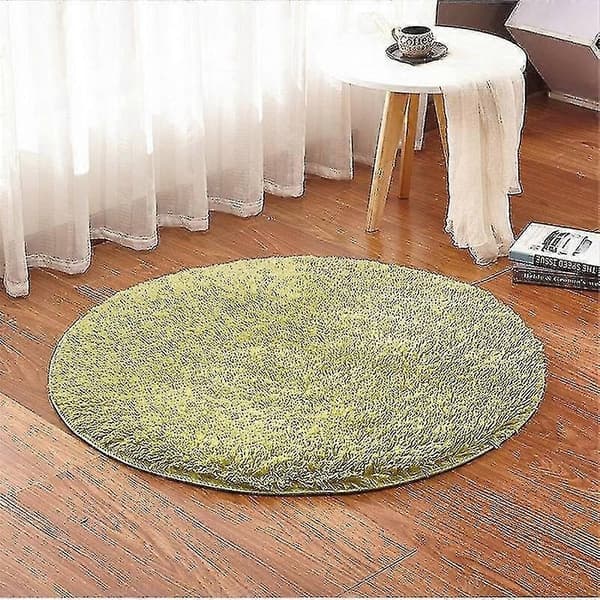Badeværelsesmåtte skridsikker absorberende brusebads måtte rund lang luv 80 cm diameter 80cm diameter Grass green