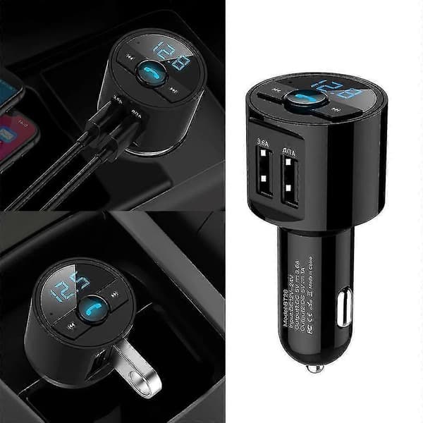 Fm Transmitter USB-oplader Bluetooth Bilsæt