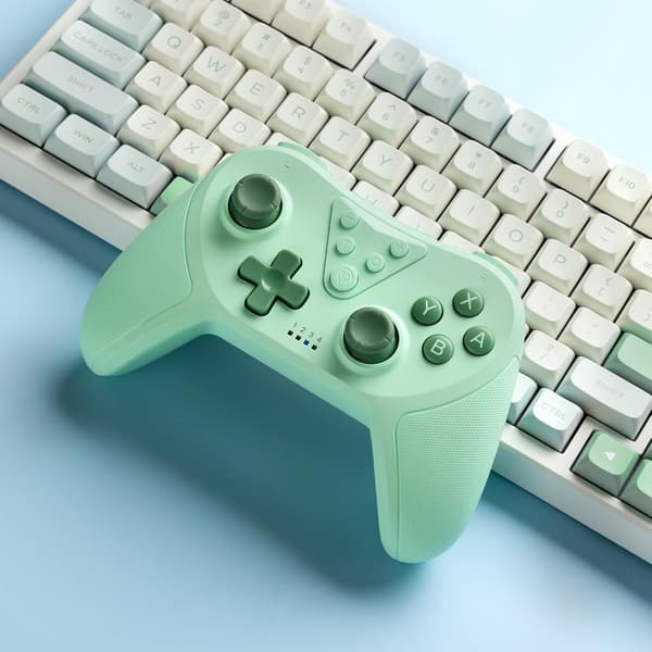 Programmerbar trådløs Bluetooth-kontroller Joystick Gamepad for Switch/Switch Lite/Switch OLED, Oppladbar kontroller PC, Vekke-funksjon, Grønn Green
