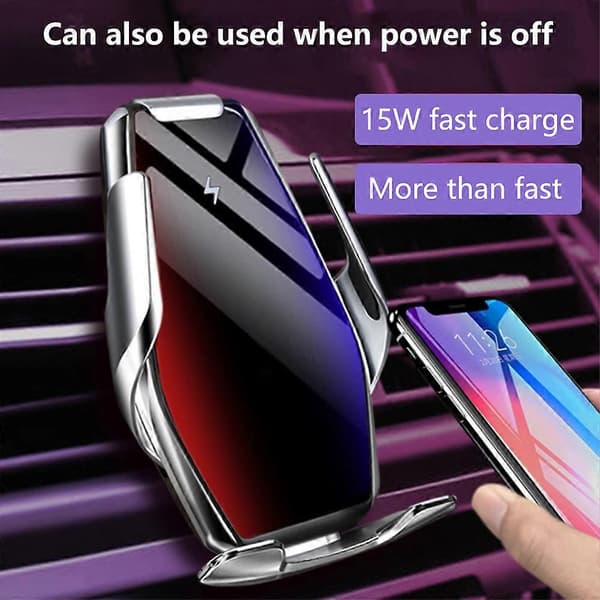 Automatisert Dash Telefonholder, Trådløs Lader, 15W Effekt