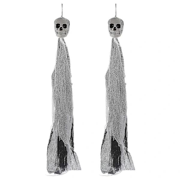 Hängande spökdekoration för Halloween 2-pack för evenemangsdekor i grå kvalitetspolyester