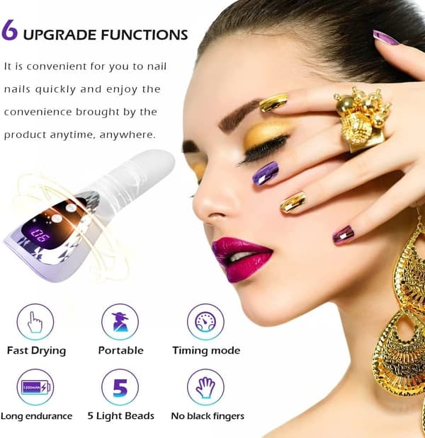 Handhållen LED UV Nagellampa, Vit