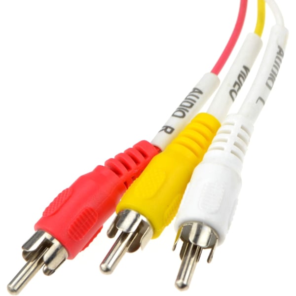 Kontakt/Utgång till Röd, Vit och Gul RCA 3 x Phono Kontakt AV-kabel 1,5m