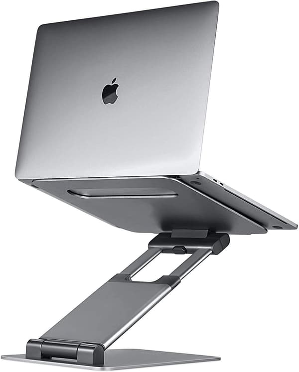 Grått Høydejusterbart Laptop Tårnstativ, Justerbart Laptopstativ, Fleksibelt Laptopstativ.