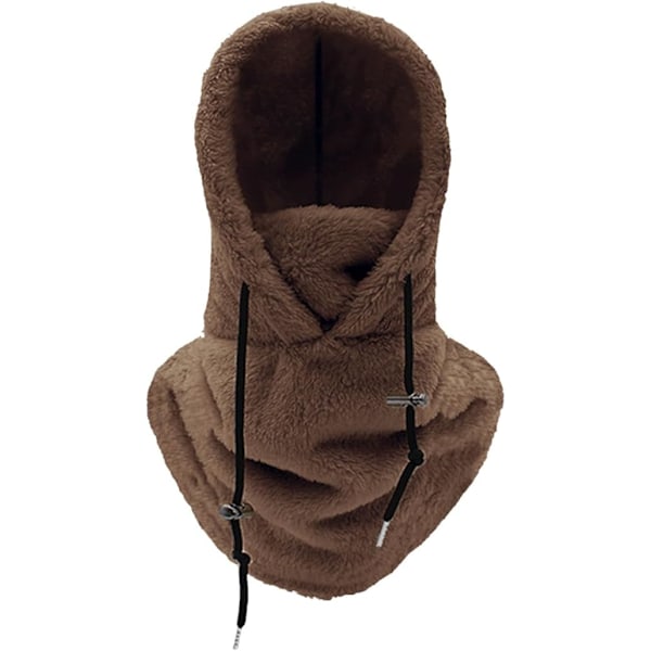 Varm Plysch Cykelöverdrag, Fleece Vindtät Skidmask, för Cykling Motorcykel, Dam Snowboardhjälm med Mask, Brun Dark brown