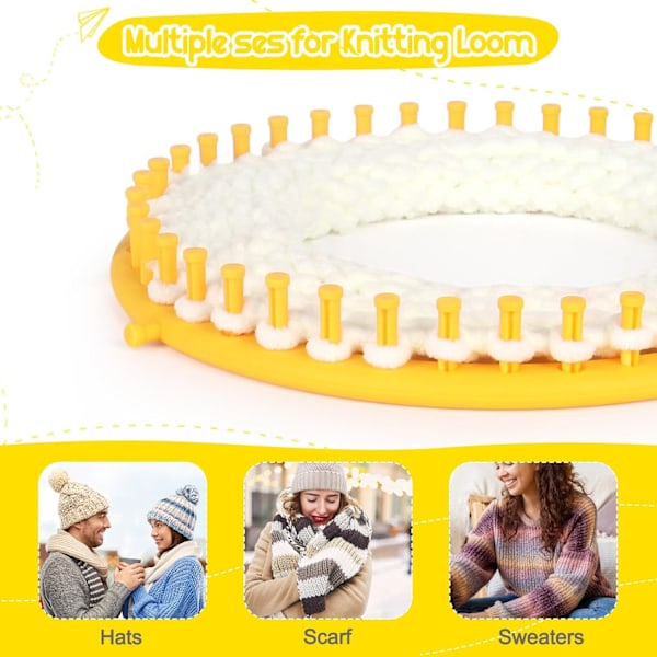Runda Stickramar Set 14 cm Diameter Blå Plast Vävramar Halsdukar Mössor Tillverkningsverktyg DIY (Blå) 14 cm