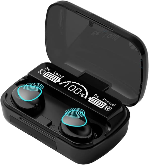 Trådløse ørepropper Bluetooth Innebygd mikrofon LED Digital viser lading