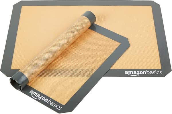 Rektangulär bakmatta i silikon, 2 delar, Beige/Grå, 29,5 cm x 42,0 cm