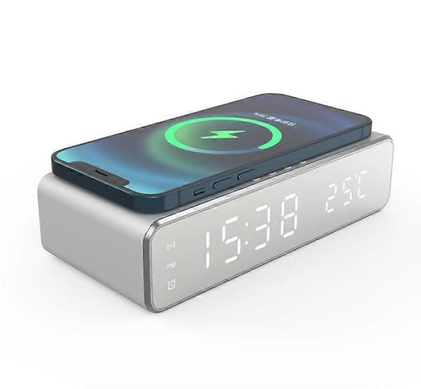 Hurtig trådløs oplader med termometer til iPhone Samsung