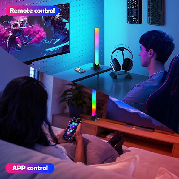 LED TV-lampa, Smart LED-lampa för gaming, RGB med flera ljuseffekter, Ljusstavar med scenlägen och musiklägen, Dekoration (32CM180°)