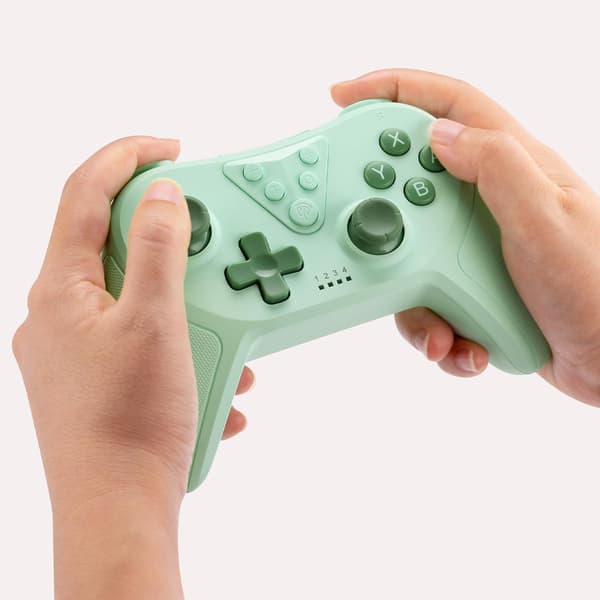 Programmerbar trådløs Bluetooth-kontroller Joystick Gamepad for Switch/Switch Lite/Switch OLED, Oppladbar kontroller PC, Vekke-funksjon, Grønn Green