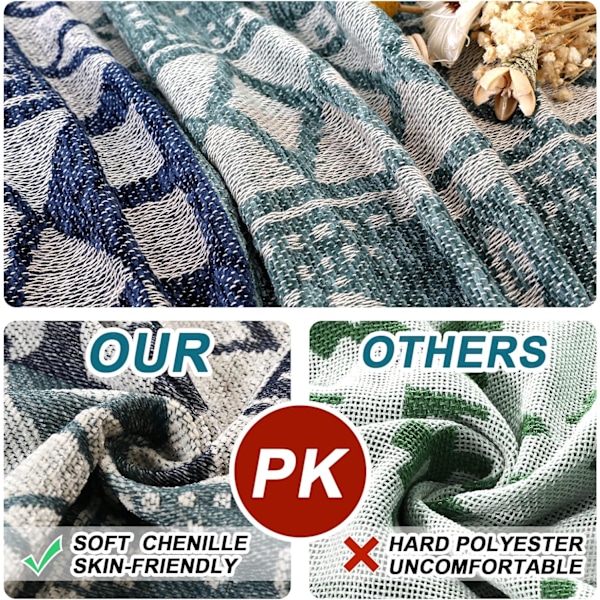 Bohemisk Bomullssofföverdrag för Soffor Tvättbara Sektionssofföverdrag (180 x 300 cm, X-Large, Aqua Beige) Beige