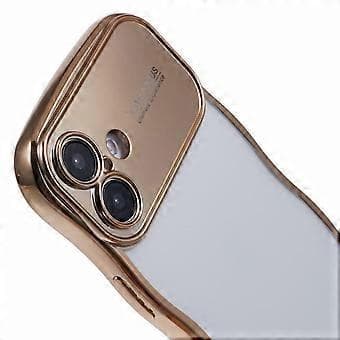 Fodral för iPhone 16 Elektropläterad lockig ram TPU Transparent mobilskal (Stil D)