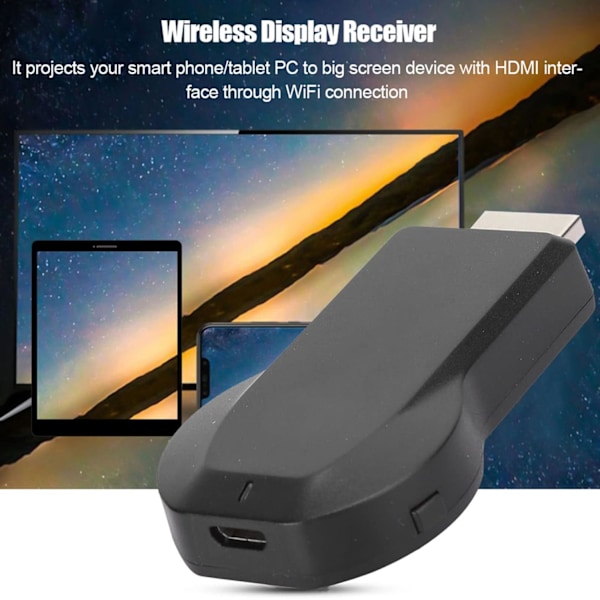 Trådlös Display TV, HDMI Dongel Adapter Inbyggd WiFi Modul Stödjer 2.4GHz WiFi Trådlös Display Dongel Adapter Mottagare HDMI TV