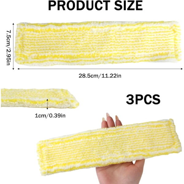 Ångtvättstillbehör för Kärcher, 3-pack Mikrofiber Rengöringsdukar, kompatibla med Kärcher WV2 WV5