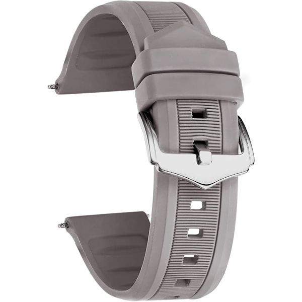 Silikon Klockarmband 12mm-28mm Ersättningsarmband i Gummi Vattentäta Sportarmband för Dam Herr. 22mm grå grey