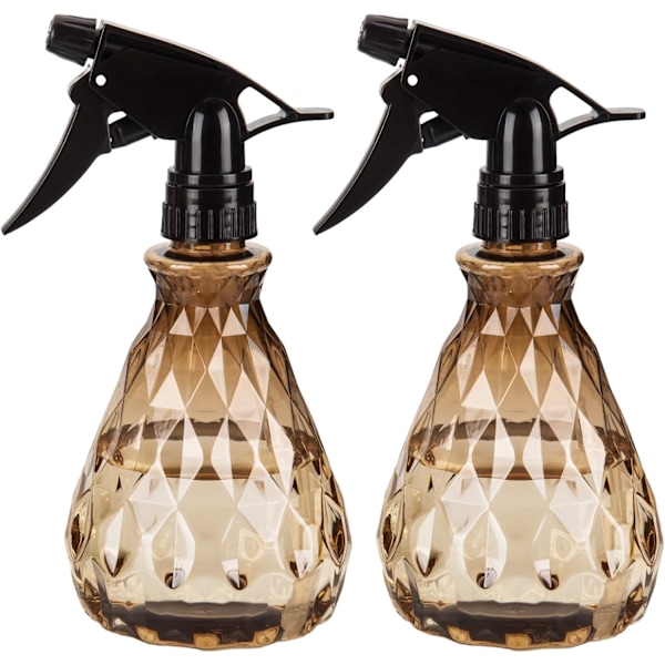 2 st Sprayflaskor, 500 ml/17 oz Tomma Vattensprayflaskor, Återanvändbara Justerbara Dimsprutor i Plast (Brun) Brown