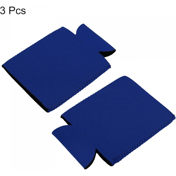 Kylmanschetter för burkar, isolerade hopfällbara neoprenöverdrag, för smala burkar och flaskor, svart 3-pack, (Blå) Blue