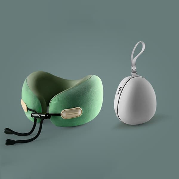 Memory Foam Nakkepude til Rejser – Ergonomisk og kompakt design, egnet til fly, biler og lange ture (grå) grey