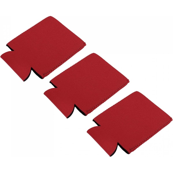 Kylmanschetter för burkar, isolerade hopfällbara neoprenöverdrag, för smala burkar och flaskor, svart 3-pack, (Röd) red
