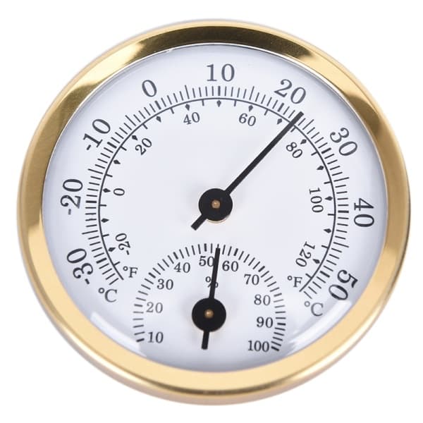 Analogt innendørs termometer hygrometer gull Gold