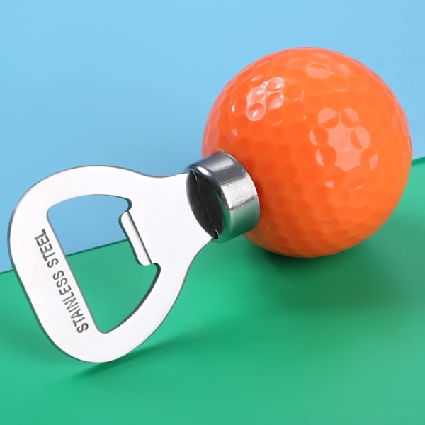 Ölflasköppnare i form av en golfboll, 92,67 mm rostfritt stål-Orange Orange