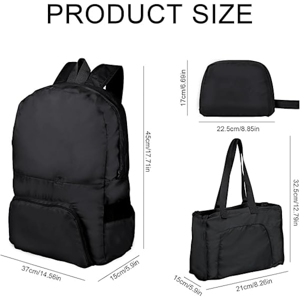 25L Superlätt Hopfällbar Liten Ryggsäck Vattenresistent Hållbar Unisex för Utomhuscamping Vandring Resor Promenader Cykling Shopping