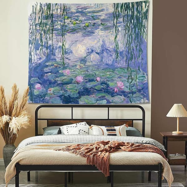 Gobeläng för sovrum Monet Gobeläng Näckrosor Blommor Tapet