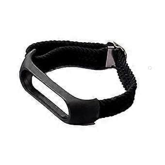 (B)4 stk. urrem i nylon til Xiaomi Mi Band 3/4/5/6/7/NFC Sort