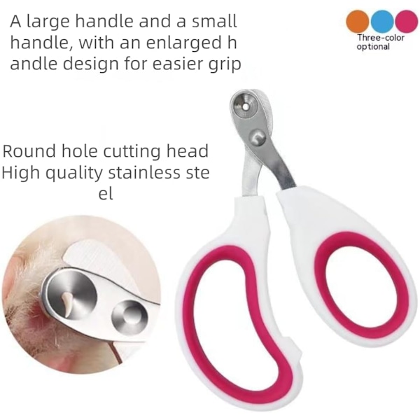 Kattnagelklippare med cirkulärt klipphål - Undvik att klippa för mycket - Speciellt designad för katter (Rosa) Pink