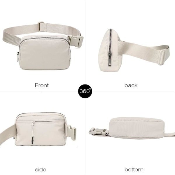 Midjeväska Crossbody Väskor Magväska för Löpning Vandring Resor Träning Justerbar Rem för Kvinnor - beige beige
