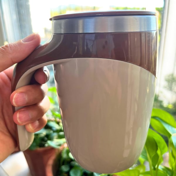 Självrörande Mugg, Självrörande Kaffemugg med Lock, Automatiska Magnetiska Koppar, 414 ml (Kaffe), Medelstor Coffee