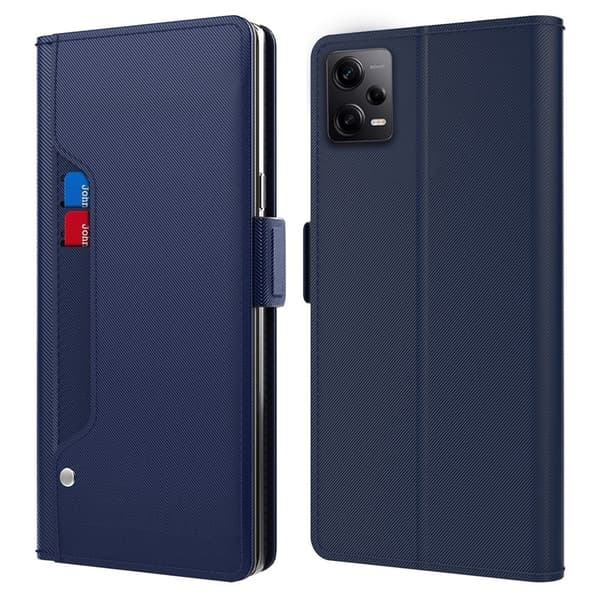 Stilfuldt Xiaomi Redmi Note 12 Pro Plus cover med makeupspejl - Blå Blue blue