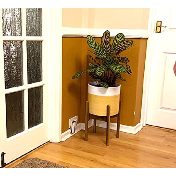 1 st Bambu Växtställ Justerbart Blomkrukshållare Passar 20-30 Centimeters Krukor Inomhus och Utomhusbruk Mid Home Tillbehör (Brun)