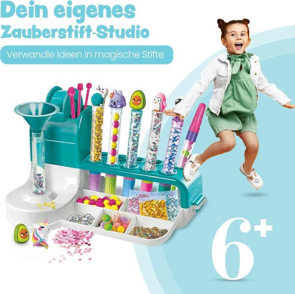 Clementoni Creative Pen Studio - DIY Penfremstillingssæt med over 50 tilbehørsdele, Kreativt Legetøjsgave til Børn 6+ År