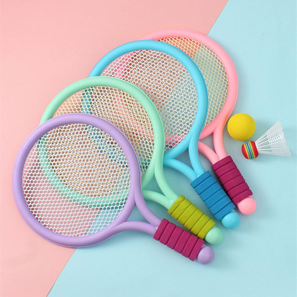 Tennisracketset för barn, med bollar PVC Tennisracket Leksak, för småbarn Barn Utomhus Inomhus Sport Strandaktiviteter, (C) Blue