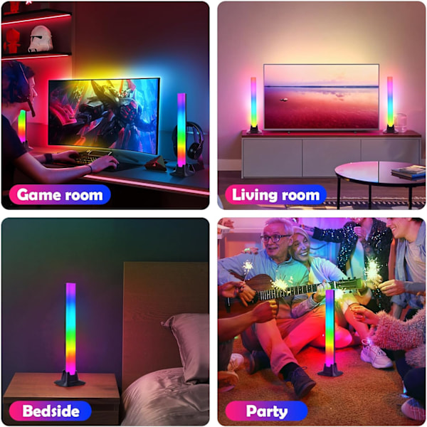 LED TV-lampa, Smart LED-lampa för gaming, RGB med flera ljuseffekter, Ljusstavar med scenlägen och musiklägen, Dekoration (32CM180°)